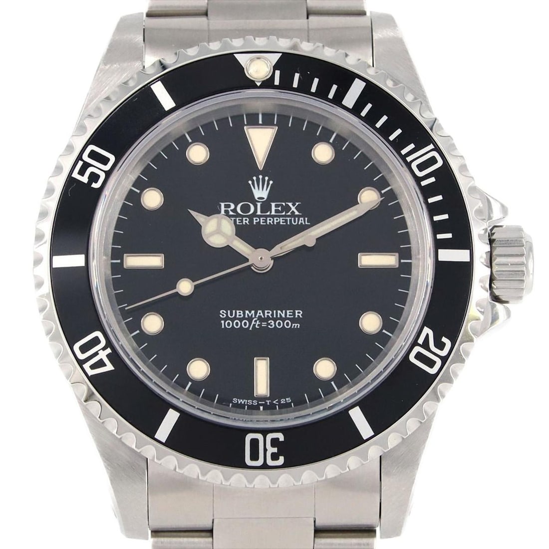Rolex Submariner No Date 14060 SS Wristwatch Automatic U-Serial: --- Catalog ---Category: SizeWrist Size: 17cm / 6.69''Case Diameter: 40mm / 1.57''Category: DesignType: WristwatchGender: MenColor (Dial): BlackMaterial (Band): Stainless steelMaterial (Case): Stainle