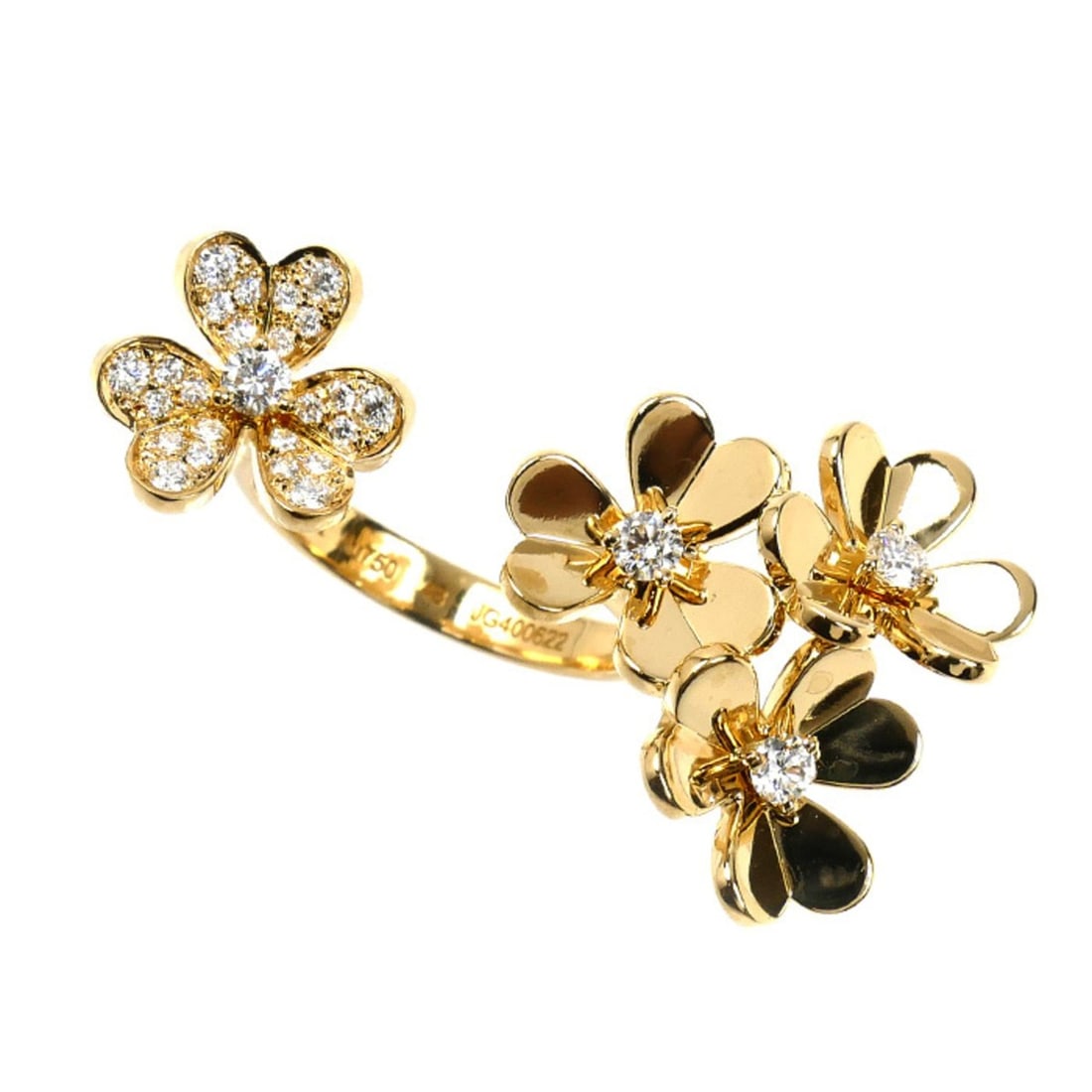 Van Cleef & Arpels 18K Yellow Gold Frivole Entre Les Doigts Ring (VCARP3W548) with Diamonds, Size: --- Catalog ---Category: SizeUS Size: 4.5Brand Size: 48Category: DesignType: Band ringStone: DiamondGender: WomenMaterial: Yellow gold (18K)Category: GeneralMPN: VCARP3W548Brand: Van Cleef & ArpelsCou