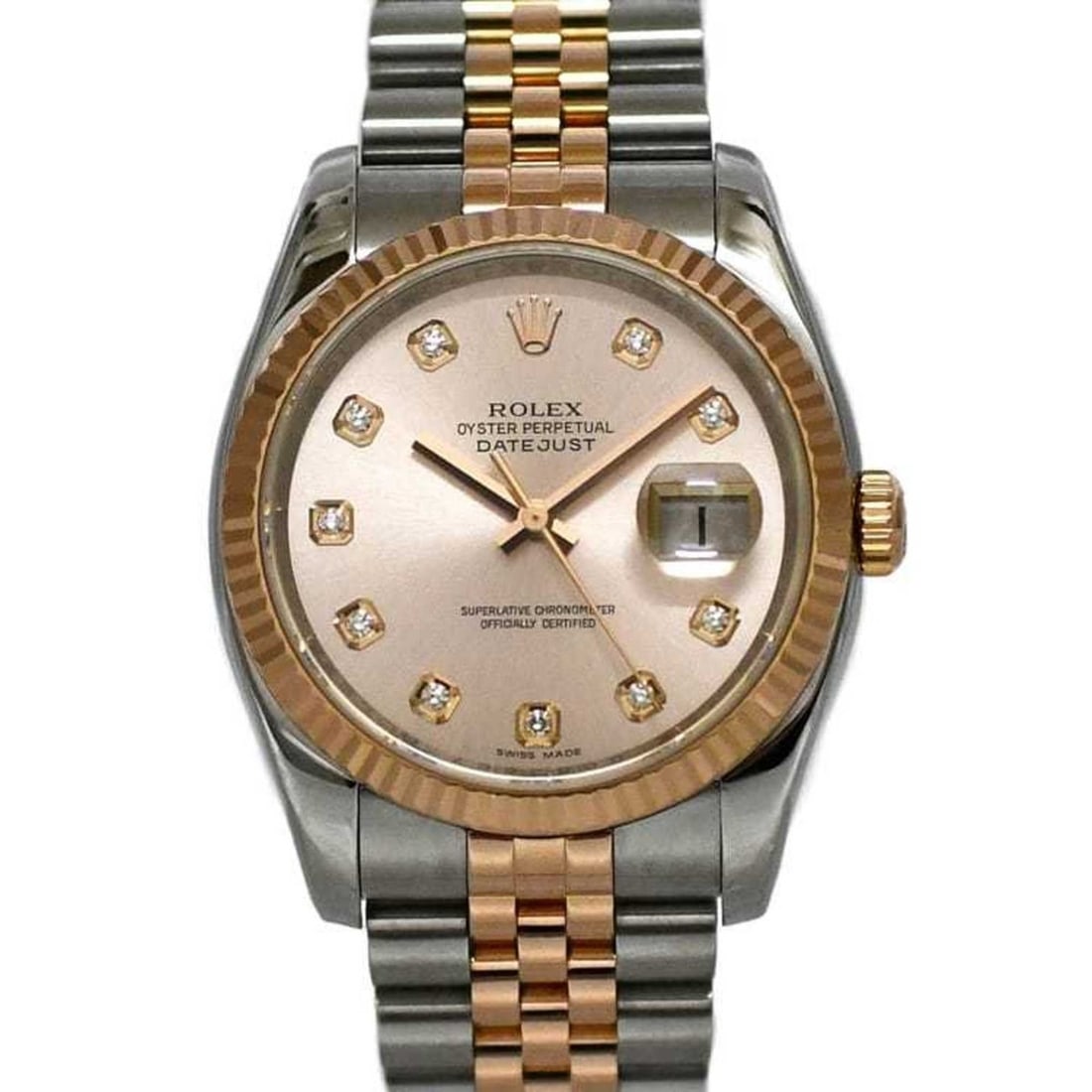 Rolex Watch Datejust f-21772 Pink Gold Dial 116231G Men's SS K18 Diamond Automatic D Series ROLEX (1 of 11)