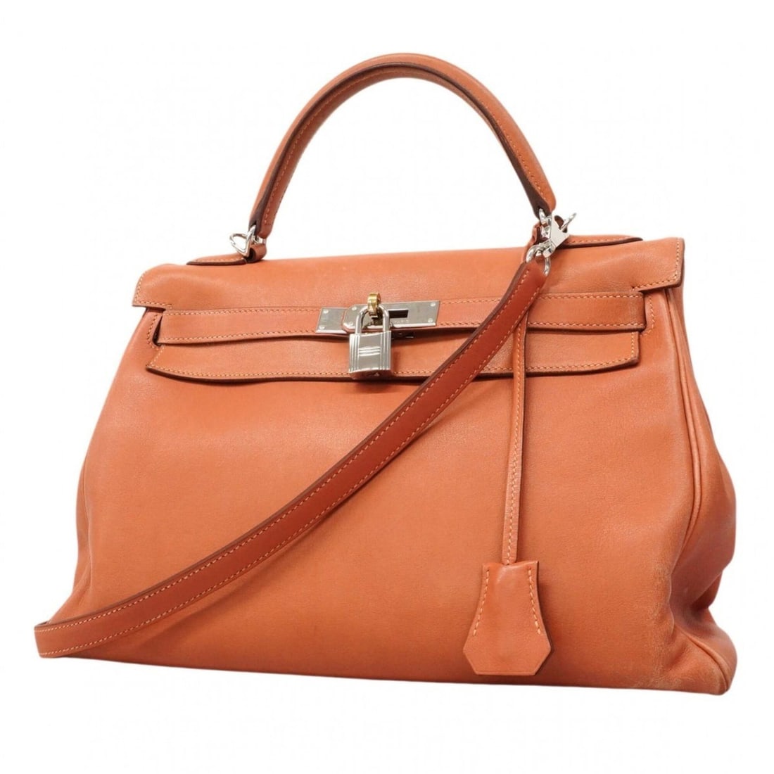 Hermes Kelly 32 Swift Rosy Handbag (?L stamp) - Women's: --- Catalog ---Category: SizeSize (HxWxD): 23cm x 32cm x 12cm / 9.05'' x 12.59'' x 4.72''Category: DesignType: HandbagColor: PinkGender: WomenMaterial: Swift leather Hardware Color: SilverCategory: