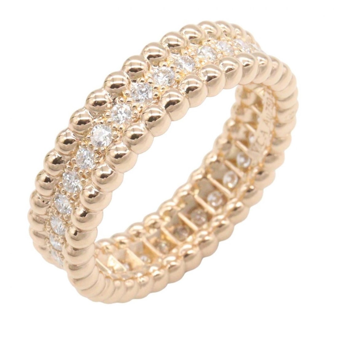 Van Cleef & Arpels Perlee Diamond Ring - 18K Pink Gold (PG) Women's Tone Clear (1 of 13)