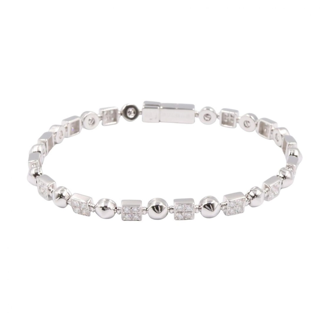 Bvlgari Bulgari Lucia Diamond Bracelet - 18K White Gold (18KWG) Women's with Diamonds Silver/Clear (1 of 17)