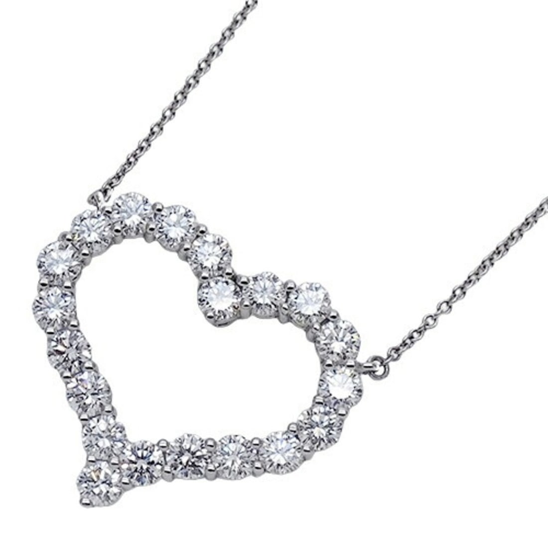 Tiffany & Co. Necklace for Women, Pendant, PT950, Diamond, Sentimental Heart, Large, Platinum: --- Catalog ---Category: SizeNeck Circumference: 44 cm / 17.32''Category: DesignColor: Burgundy, PlatinumStone: DiamondGender: WomenMaterial: Platinum 950Pendant Type: PendantNecklace Type: NecklaceCa