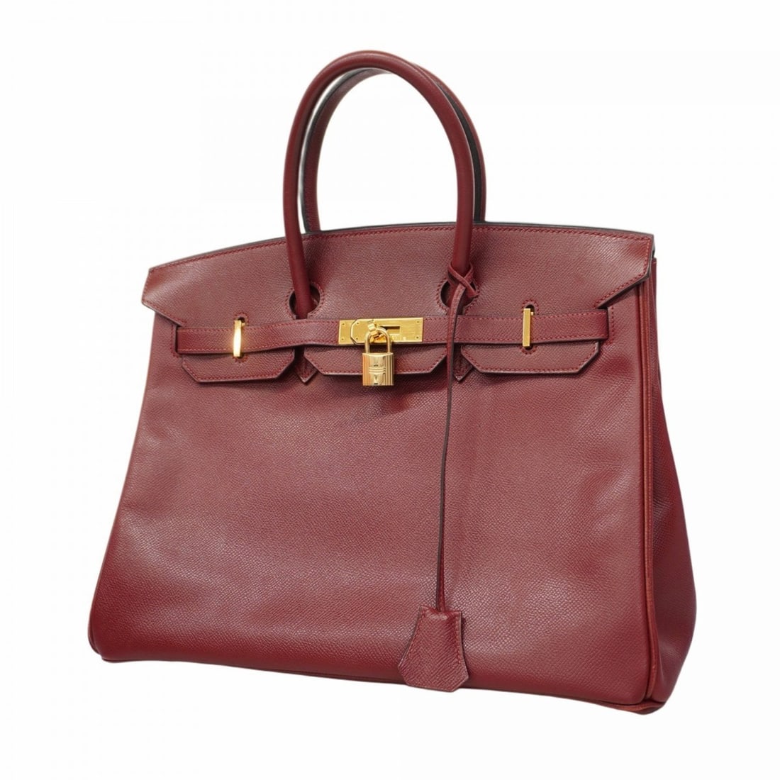 Hermes handbag Birkin 35 Cushvel Rouge H F engraved ladies: --- Catalog ---Category: SizeSize (HxWxD): 29cm x 35cm x 18cm / 11.41'' x 13.77'' x 7.08''Category: DesignType: HandbagColor: Rouge HGender: WomenMaterial: Courchevel leather Hardware Color: GoldCateg