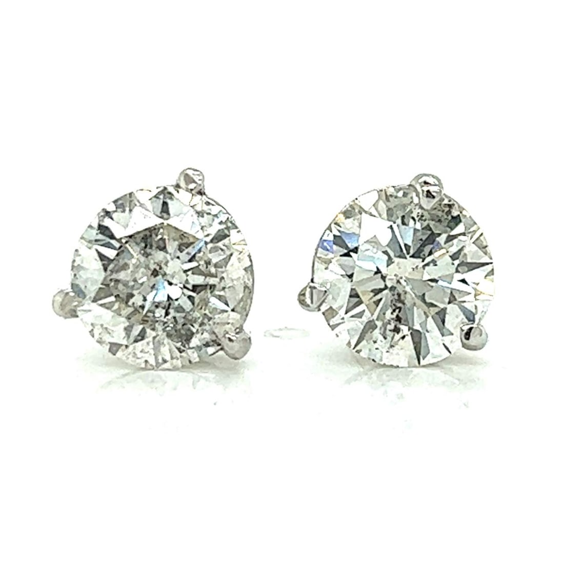 14K White Gold 3.20 Ct. Diamond Stud Earrings (1 of 8)