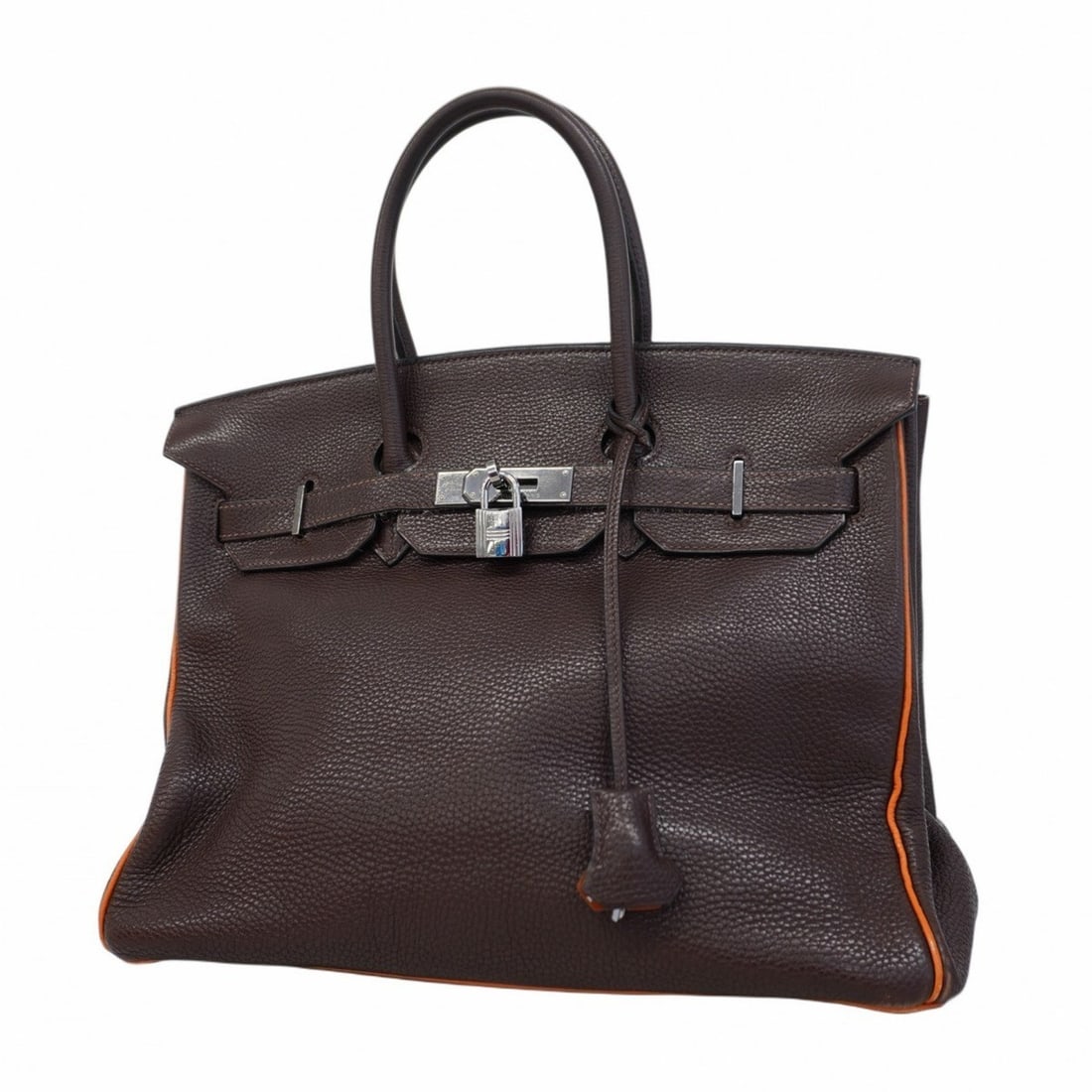 Hermes handbag Birkin 35 Togo orange chocolate J stamp ladies (1 of 17)