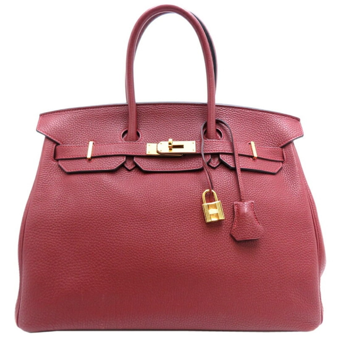 Hermes ?P stamp 2012 Birkin 35 ladies handbag Togo Rouge H (1 of 10)