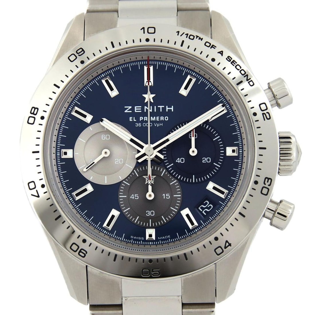 Zenith Chronomaster Sport Blue 03.3114.3600 51.M3100 SS Wristwatch Automatic (1 of 7)