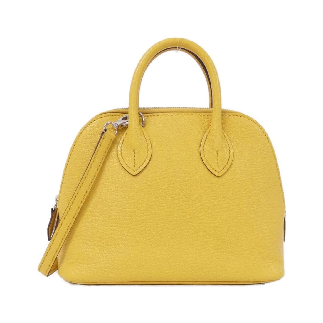 Hermes Bolide 1923 MINI 073444CK Handbag: --- Catalog ---Category: SizeSize (HxWxD): 14cm x 18cm x 8cm / 5.51'' x 7.08'' x 3.14''Category: DesignType: HandbagColor: YellowGender: WomenMaterial: Chevre leather Category: GeneralBrand: Hermes---