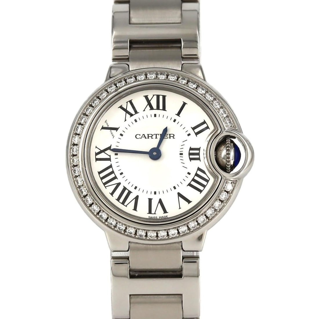 Cartier Ballon Bleu SM D W4BB0015 Stainless Steel Quartz Watch: --- Catalog ---Category: SizeWrist Size: 16cm / 6.29''Case Diameter: 28mm / 1.1''Category: DesignType: WristwatchGender: WomenDisplay: AnalogColor (Dial): SilverMaterial (Band): Stainless