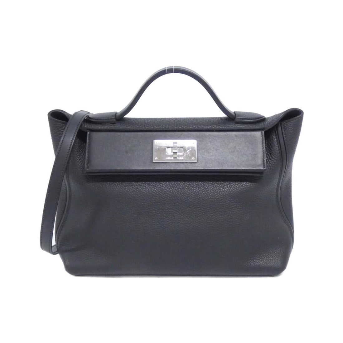 Hermes Vingt Quatre 29cm Handbag 075240CK: --- Catalog ---Category: SizeSize (HxWxD): 20cm x 29cm x 14cm / 7.87'' x 11.41'' x 5.51''Category: DesignType: HandbagColor: BlackGender: Men,WomenMaterial: Togo leather , Swift leather Hardware