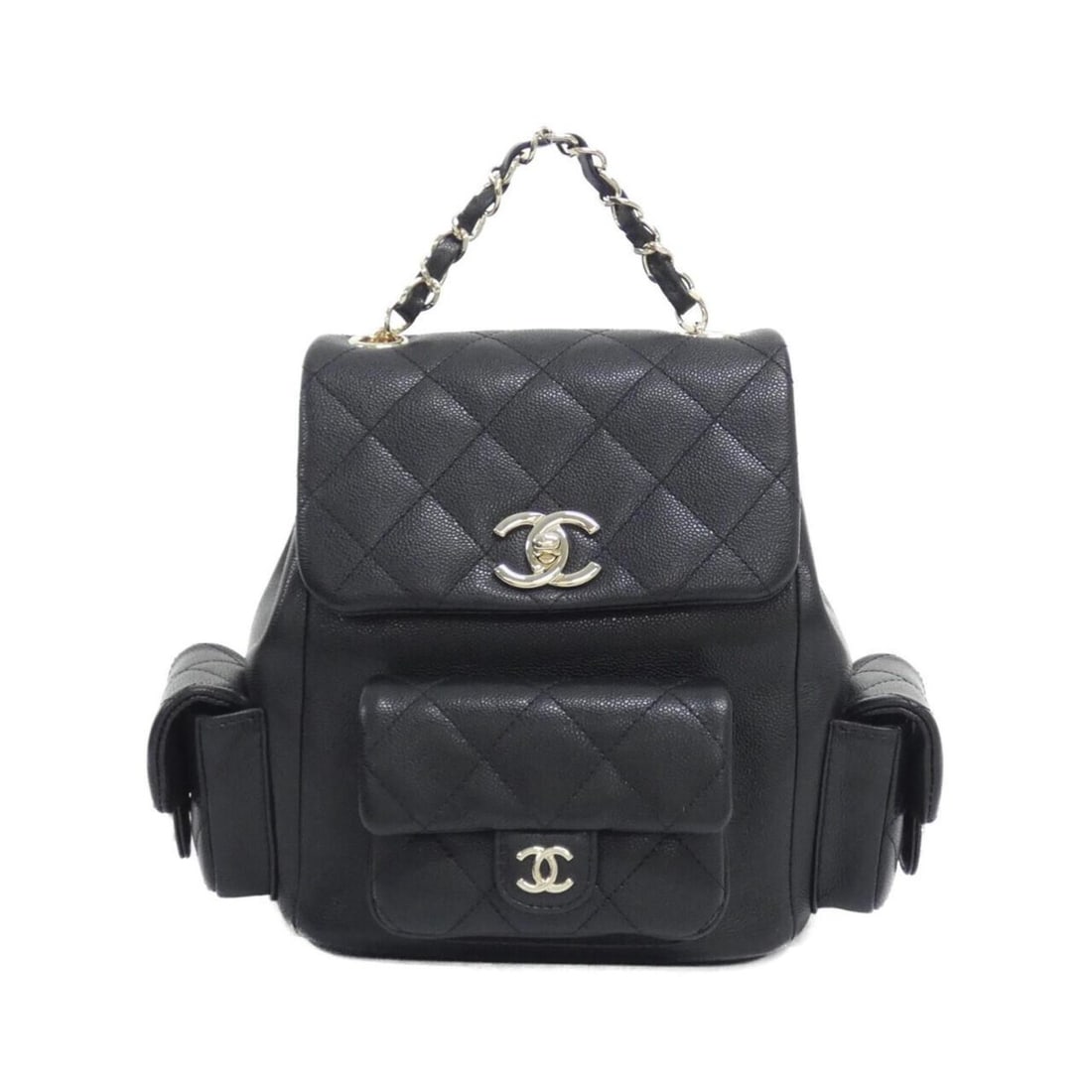 Chanel AS4398 Backpack: --- Catalog ---Category: SizeSize (HxWxD): 21cm x 21cm x 12cm / 8.26'' x 8.26'' x 4.72''Category: DesignType: BackpackColor: BlackGender: Women,MenMaterial: Grained Calfskin Category: GeneralMPN: