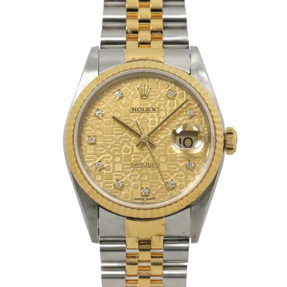 Rolex ROLEX Datejust Combi 16233G S-series Men's Watch 10P Diamond Computer K18YG Yellow Gold: --- Catalog ---Category: SizeWrist Size: 19.5cm / 7.67''Case Thickness: 12mm / 0.47''Category: DesignType: WristwatchColor: GoldGender: MenDisplay: AnalogGemstone: DiamondMaterial (Band): Stainless st