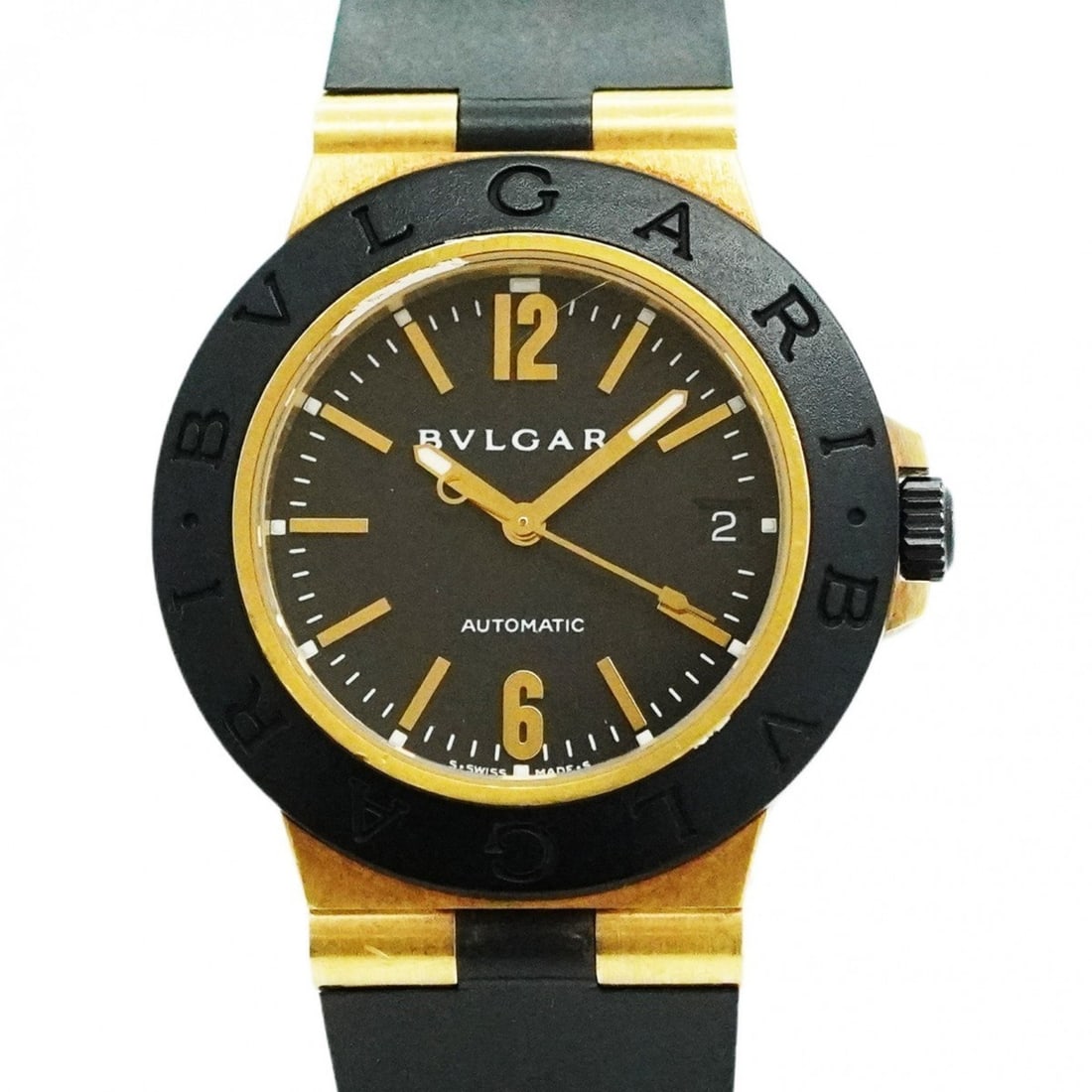 Bvlgari Diagono Aluminium AL38G Brown Dial Watch for Men: --- Catalog ---Category: SizeWrist Size: 16cm / 6.29''Case Diameter: 37.9mm / 1.49''Category: DesignType: WristwatchGender: MenColor (Dial): BrownMaterial (Band): RubberCategory: GeneralBrand: