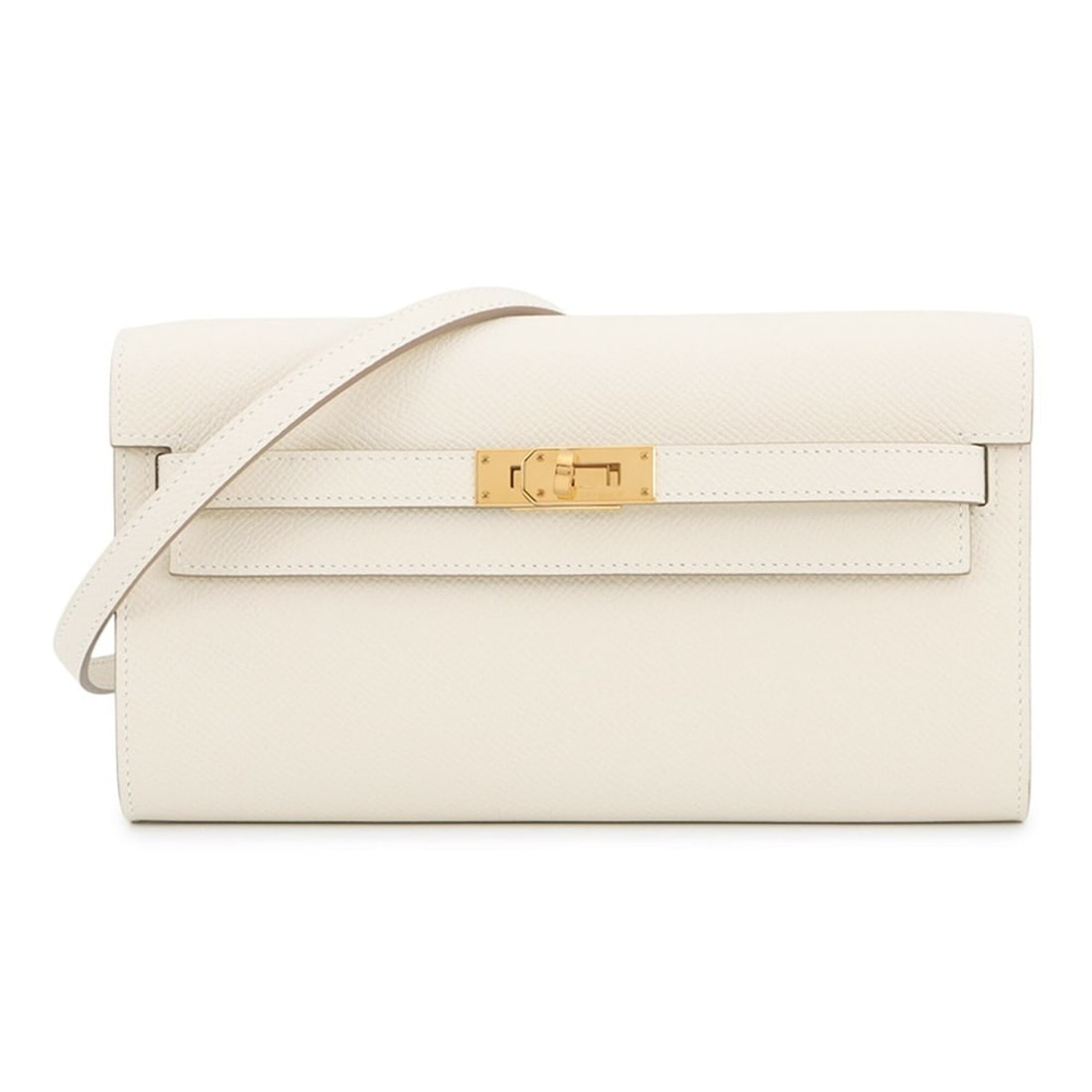 Hermes Kelly Wallet Long To Go Craie Epsom G Stamp HERMES WALLET: --- Catalog ---Category: SizeSize (HxWxD): 11.5cm x 20.5cm / 4.52'' x 8.07''Category: DesignType: Chain/Shoulder walletColor: WhiteGender: WomenMaterial: Epsom leather Category: GeneralBrand: