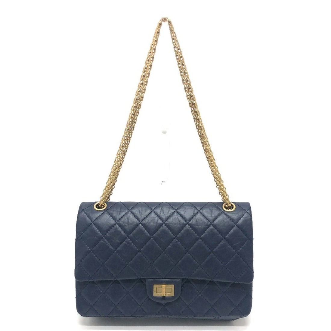 CHANEL Chanel Matelasse Double Flap 2.55 Bag Shoulder Crossbody Leather Women's Navy: --- Catalog ---Category: SizeSize (HxWxD): 17cm x 27.5cm x 8.5cm / 6.69'' x 10.82'' x 3.34''Category: DesignType: Shoulder bagColor: NavyGender: WomenMaterial: Leather Category: GeneralBrand: