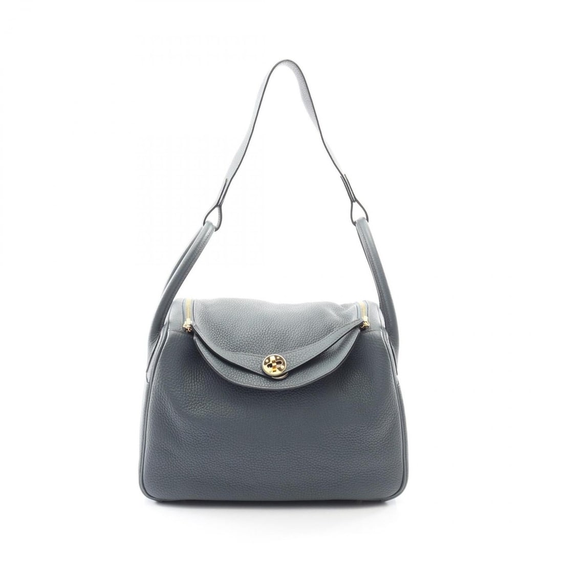 Hermes Lindy 30 Shoulder Bag/Handbag, Leather, Taurillon Clemence, Women's, Blue (1 of 13)
