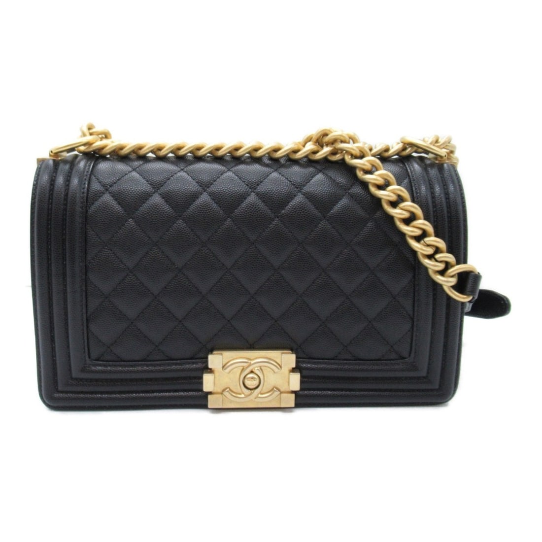 CHANEL Boy Chanel Chain Shoulder Bag Caviar Skin (Grained Calf) Women's Black: --- Catalog ---Category: SizeSize (HxWxD): 14cm x 25cm x 8cm / 5.51'' x 9.84'' x 3.14''Category: DesignType: Shoulder bagColor: BlackGender: WomenMaterial: Caviar leather Hardware Color: GoldCategory: