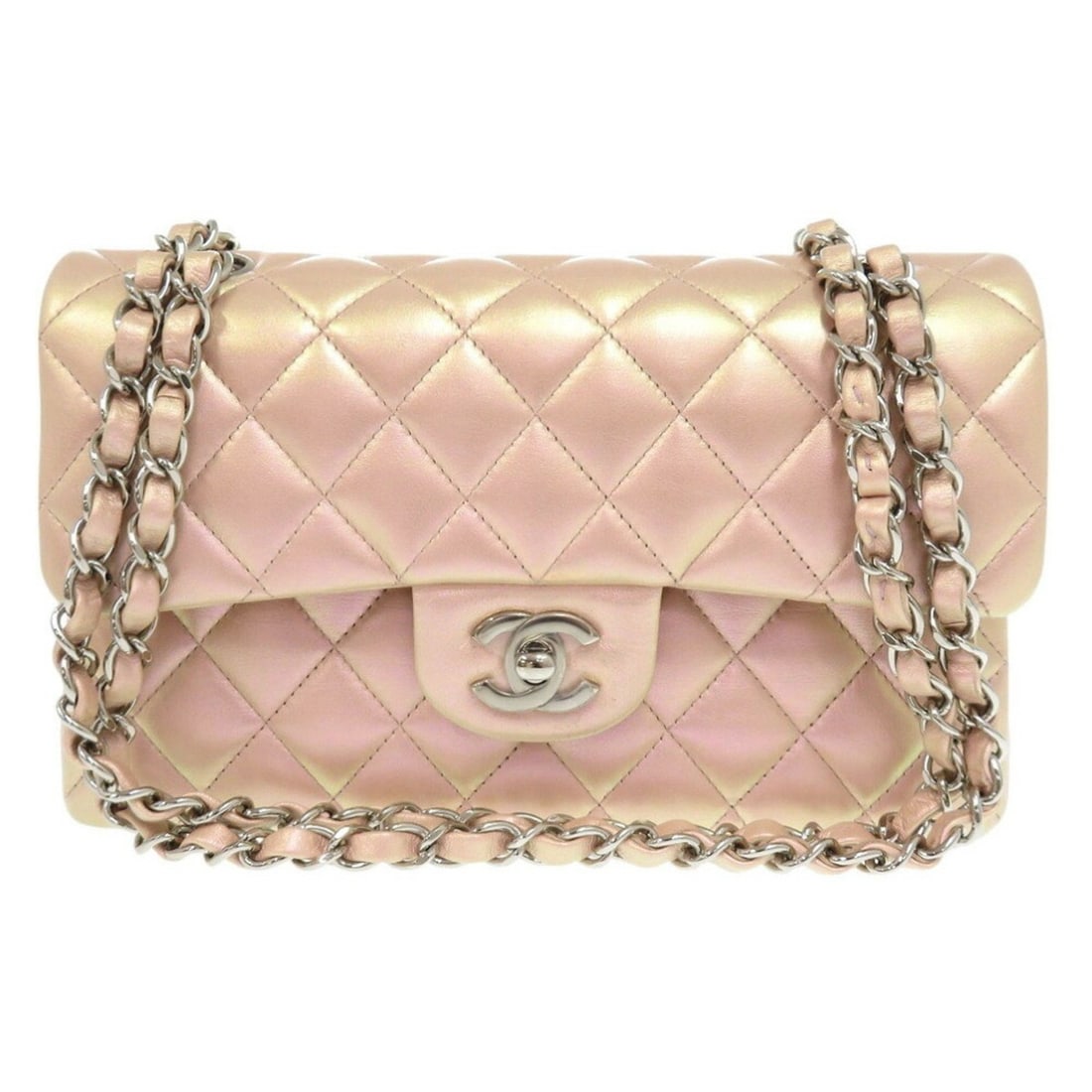 Chanel Matelasse 23 Double Flap Coco Mark A01113 Lambskin Shoulder Bag Pink 1099CHANEL (1 of 11)
