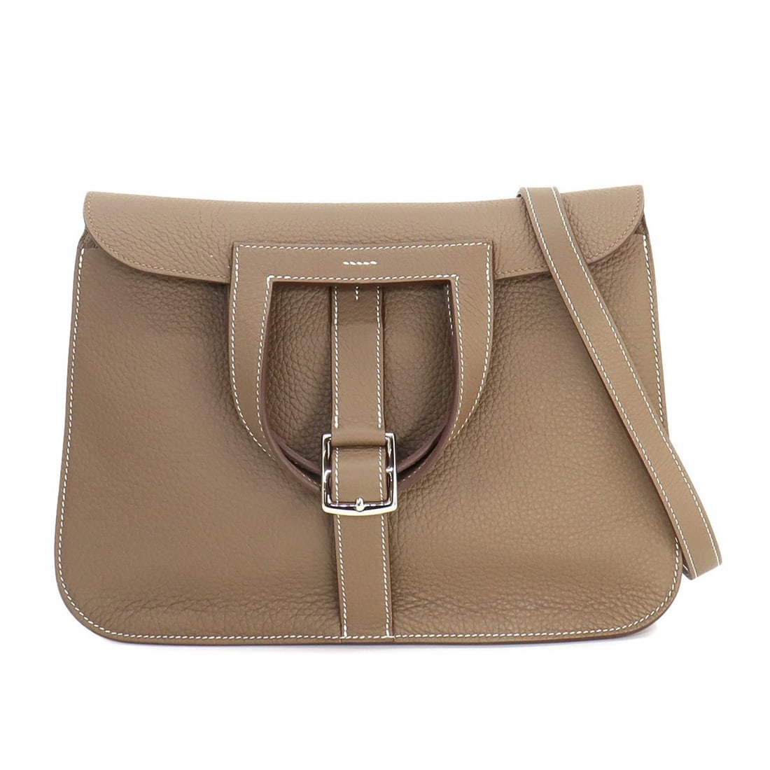 Hermes HERMES Halzan 31 5way hand shoulder bag Taurillon Clemence Etoupe B stamp Silver hardware (1 of 13)