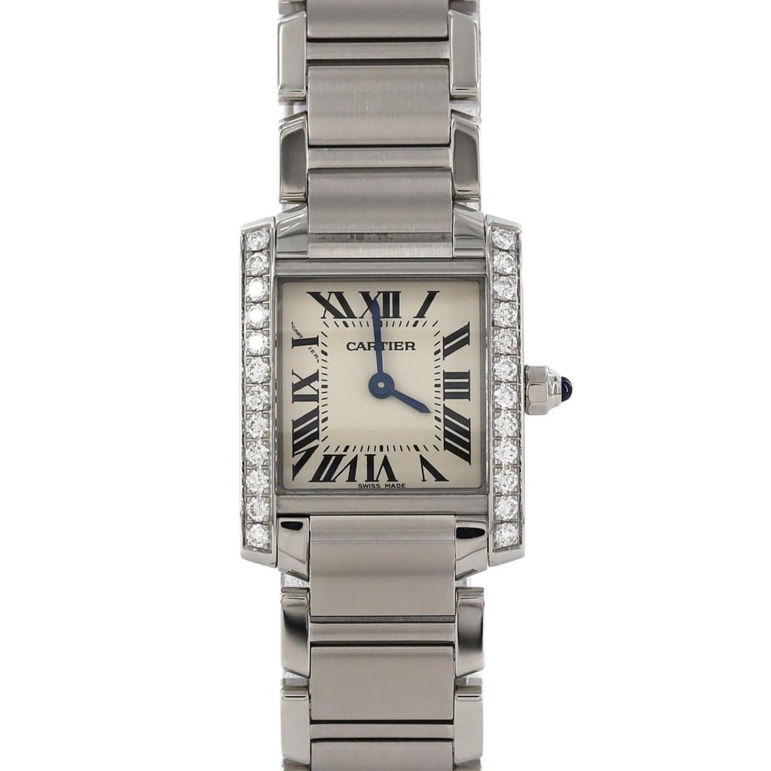 Cartier Tank Francaise SM D W4TA0008 SS Wristwatch Quartz: --- Catalog ---Category: SizeWrist Size: 17cm / 6.69''Case Diameter: 20mm / 0.79''Category: DesignType: WristwatchGender: WomenColor (Dial): SilverMaterial (Band): Stainless steelMaterial (Case):