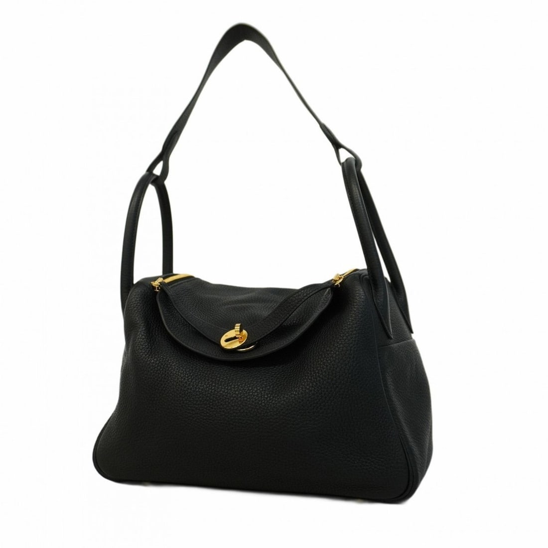 Hermes Shoulder Bag Lindy 30 Taurillon Clemence Black D Stamp Ladies: --- Catalog ---Category: SizeSize (HxWxD): 20cm x 30cm x 15cm / 7.87'' x 11.81'' x 5.9''Category: DesignType: Shoulder bagColor: BlackGender: WomenMaterial: Taurillon clemence leather Hardware Color: 