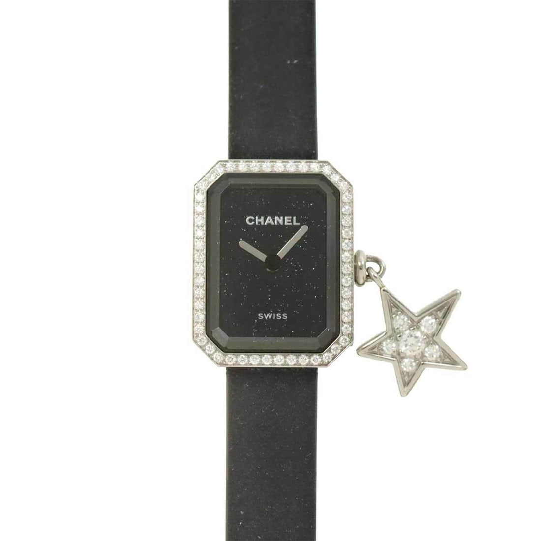CHANEL Premiere Lucky Star H7943 Diamond Bezel Ladies Watch Black Quartz: --- Catalog ---Category: SizeWrist Size: 12.5cm - 17cm / 4.92'' - 6.69''Case Diameter: 20mm / 0.79''Category: DesignType: WristwatchGender: WomenDisplay: AnalogGemstone: DiamondColor (Dial): BlackMate