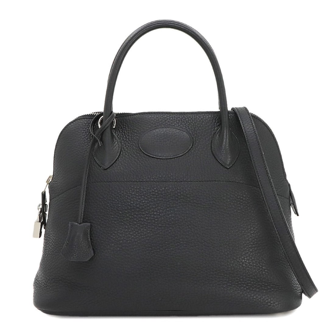 Hermes Bolide 31 2way hand shoulder bag in Taurillon Clemence, black, L engraved, silver hardware, (1 of 10)