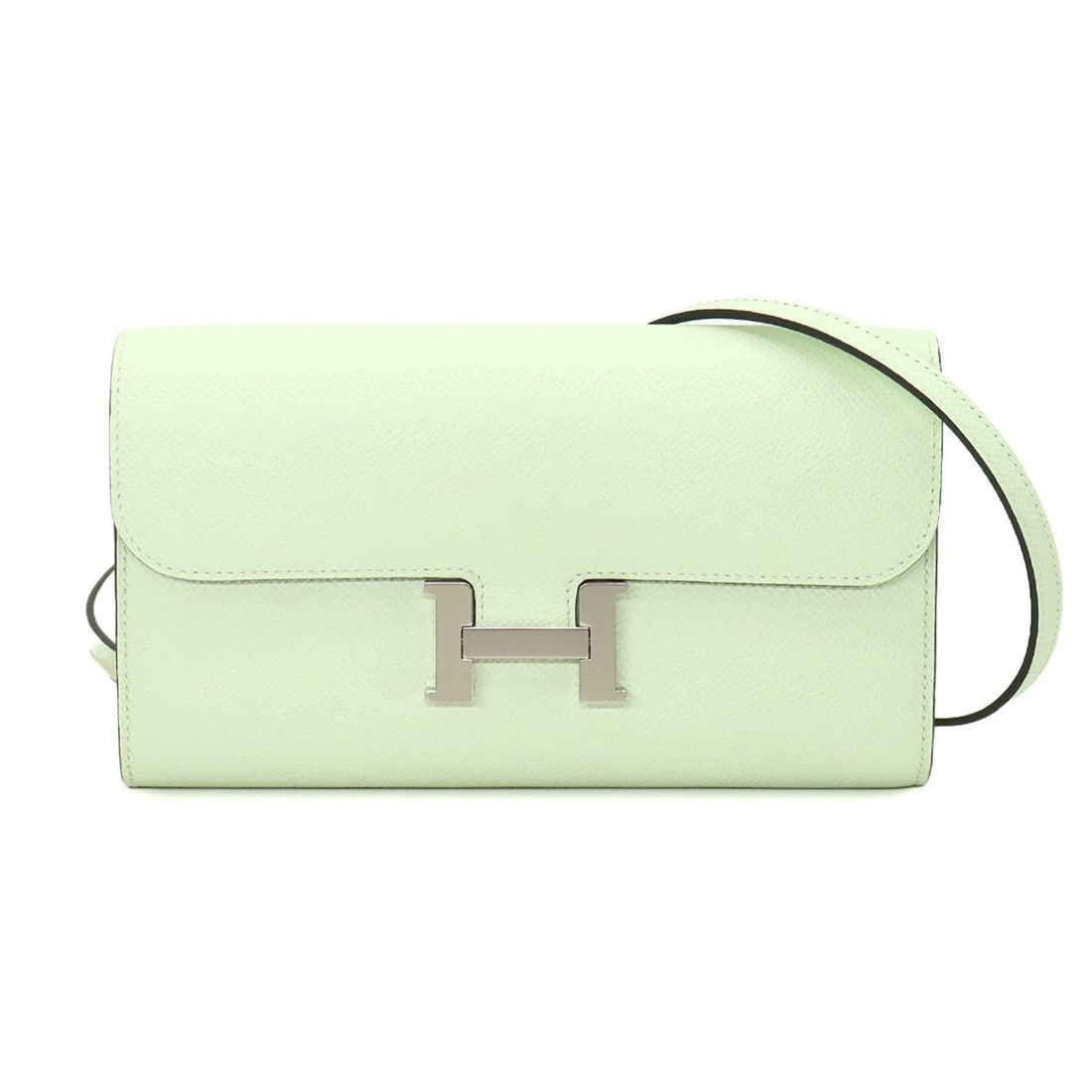 Hermes HERMES Constance Long To Go Bifold Wallet Epson Veil Fizz U Stamp Silver Metal Fittings: --- Catalog ---Category: SizeSize (HxWxD): 12cm x 20.5cm x 3cm / 4.72'' x 8.07'' x 1.18''Category: DesignType: Coin purse/coin caseColor: GreenGender: WomenMaterial: Epsom leather Category: GeneralBra