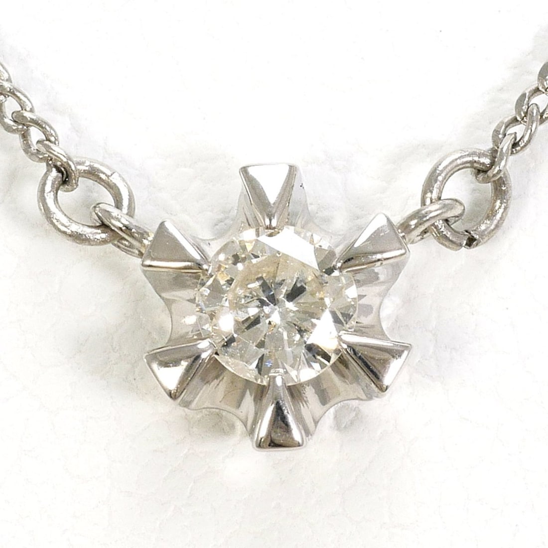 PT850 Platinum Necklace with 0.21ct Diamond, Total Weight 2.9g, 38cm, Like New Condition. (1 of 10)