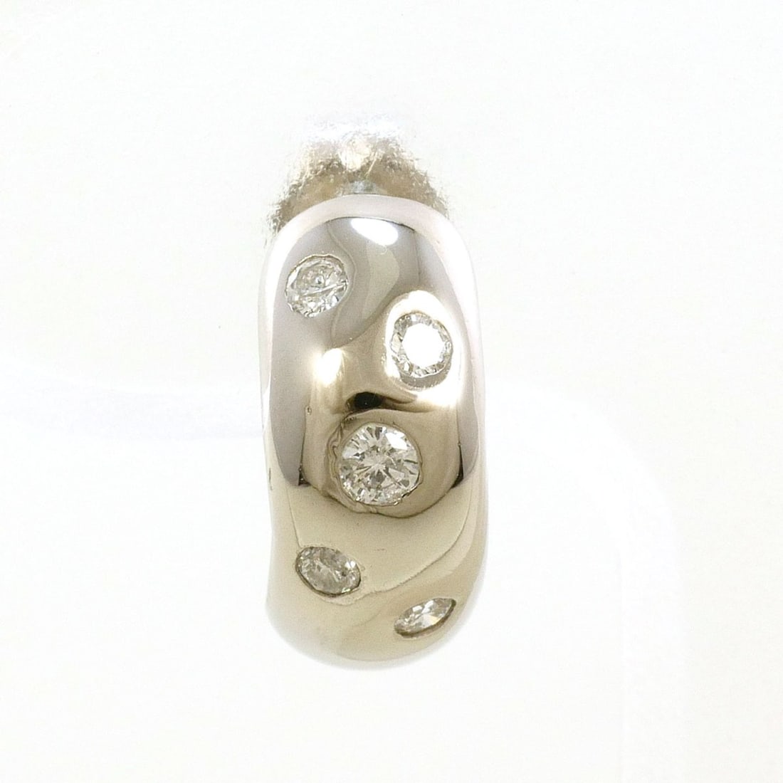 PT900 Platinum Earring (Single Earring) with 0.10 ct Diamond, Total Weight 0.9g, Like New Condition. (1 of 9)