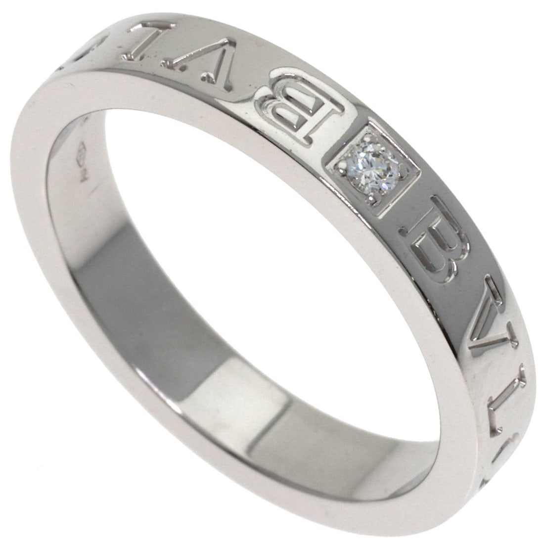 BVLGARI Essential Band 1P Diamond Ring - 18K White Gold Women's: --- Catalog ---Category: SizeJP Size: 20US Size: 10Category: DesignType: Band ringStone: DiamondGender: WomenMaterial: White gold (18K)Category: GeneralBrand: Bvlgari--- Item List ---Section: Conditio