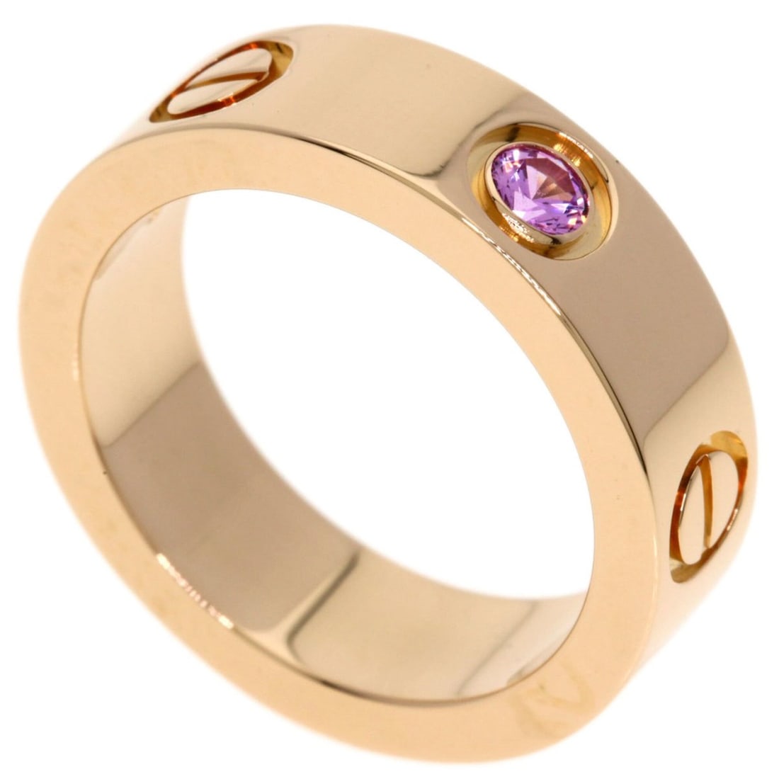 Cartier Love Ring Pink Sapphire #50 Ring, 18K Gold, Women's, CARTIER (1 of 15)
