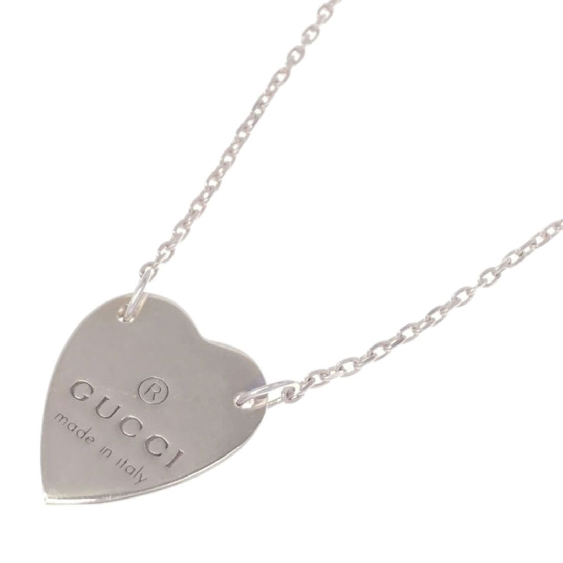 Gucci Heart Necklace, Silver, Women's (1 of 11)