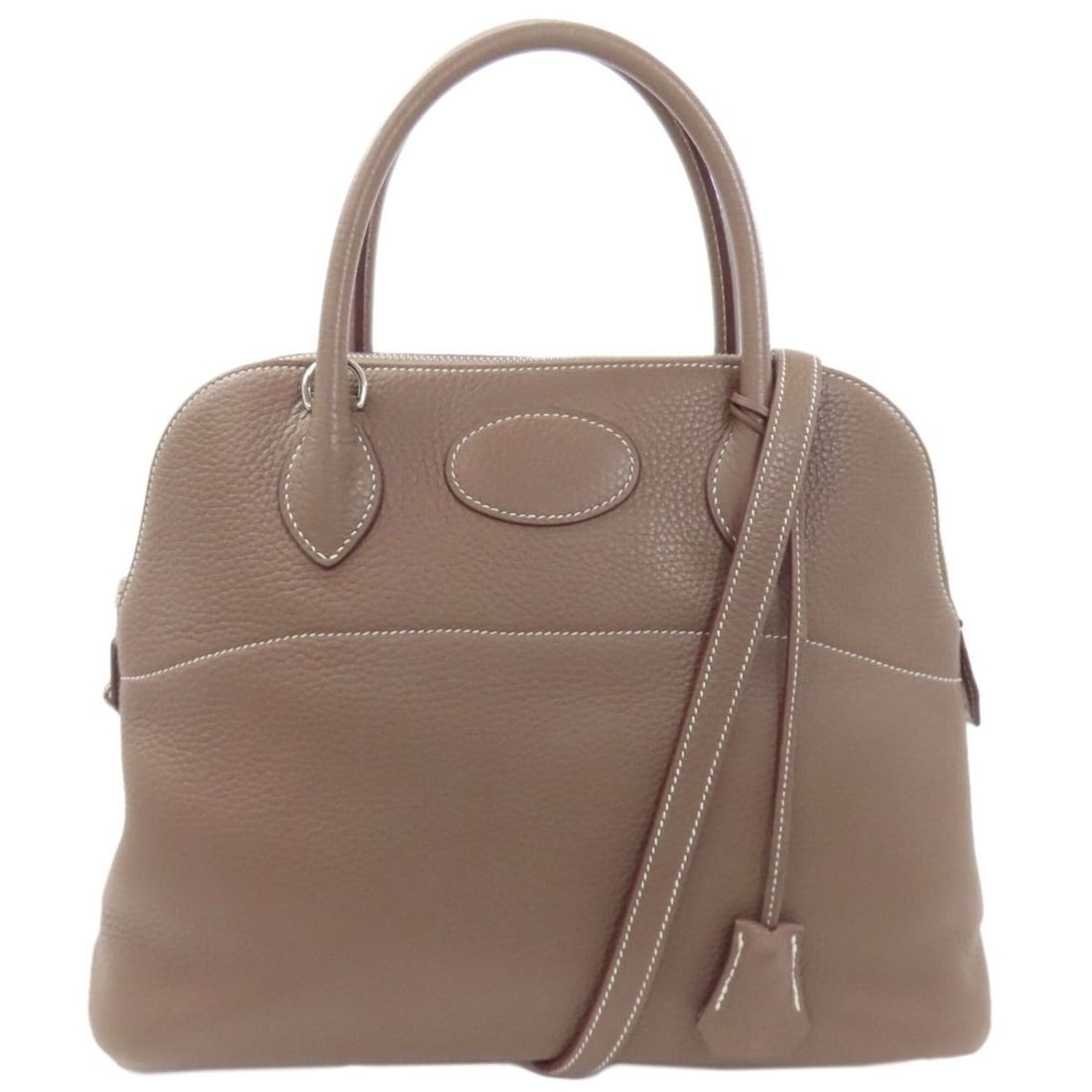 Hermes Bolide 31 Etoupe Silver Hardware Handbag Taurillon Leather Women's HERMES: --- Catalog ---Category: SizeSize (HxWxD): 24cm x 31cm x 12cm / 9.44'' x 12.2'' x 4.72''Strap Length: 88cm / 34.64''Handle Length: 25cm / 9.84''Category: DesignType: HandbagColor: Etoupe grayGender: W