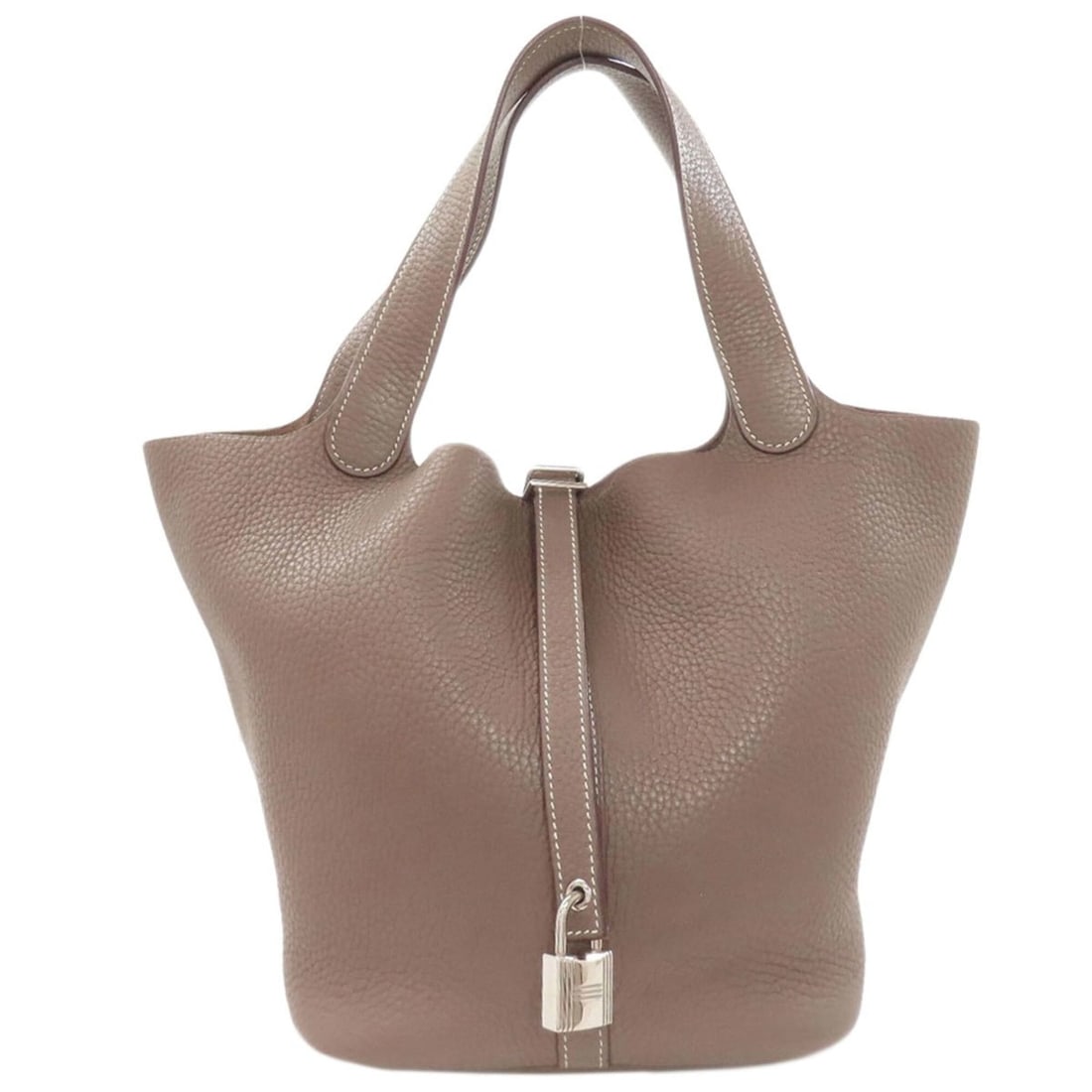 Hermes Picotin Lock MM Etoupe Silver Hardware Handbag Taurillon Leather Women's HERMES (1 of 20)