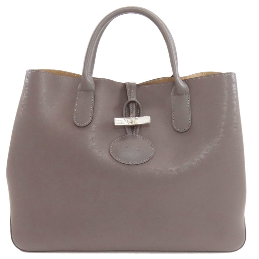 Longchamp Le Roseau Leather Handbag for Women: --- Catalog ---Category: SizeSize (HxWxD): 26.5cm x 35cm x 11cm / 10.43'' x 13.77'' x 4.33''Category: DesignType: HandbagColor: GrayGender: WomenMaterial: Leather Category: GeneralBrand: Longchamp--- 