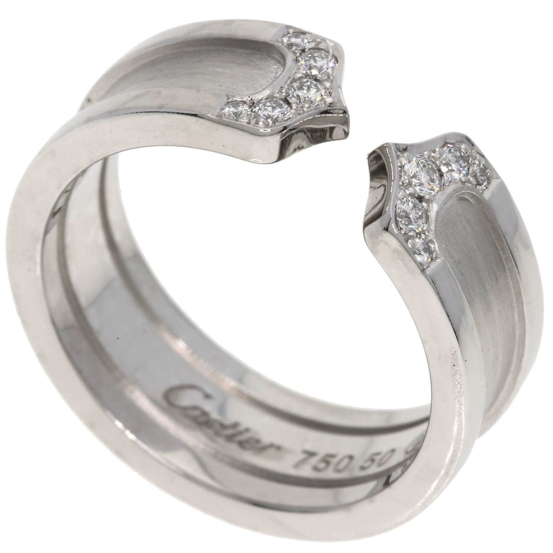 Cartier C2 Ring #50, 18K White Gold, Women's Ring, CARTIER (1 of 14)