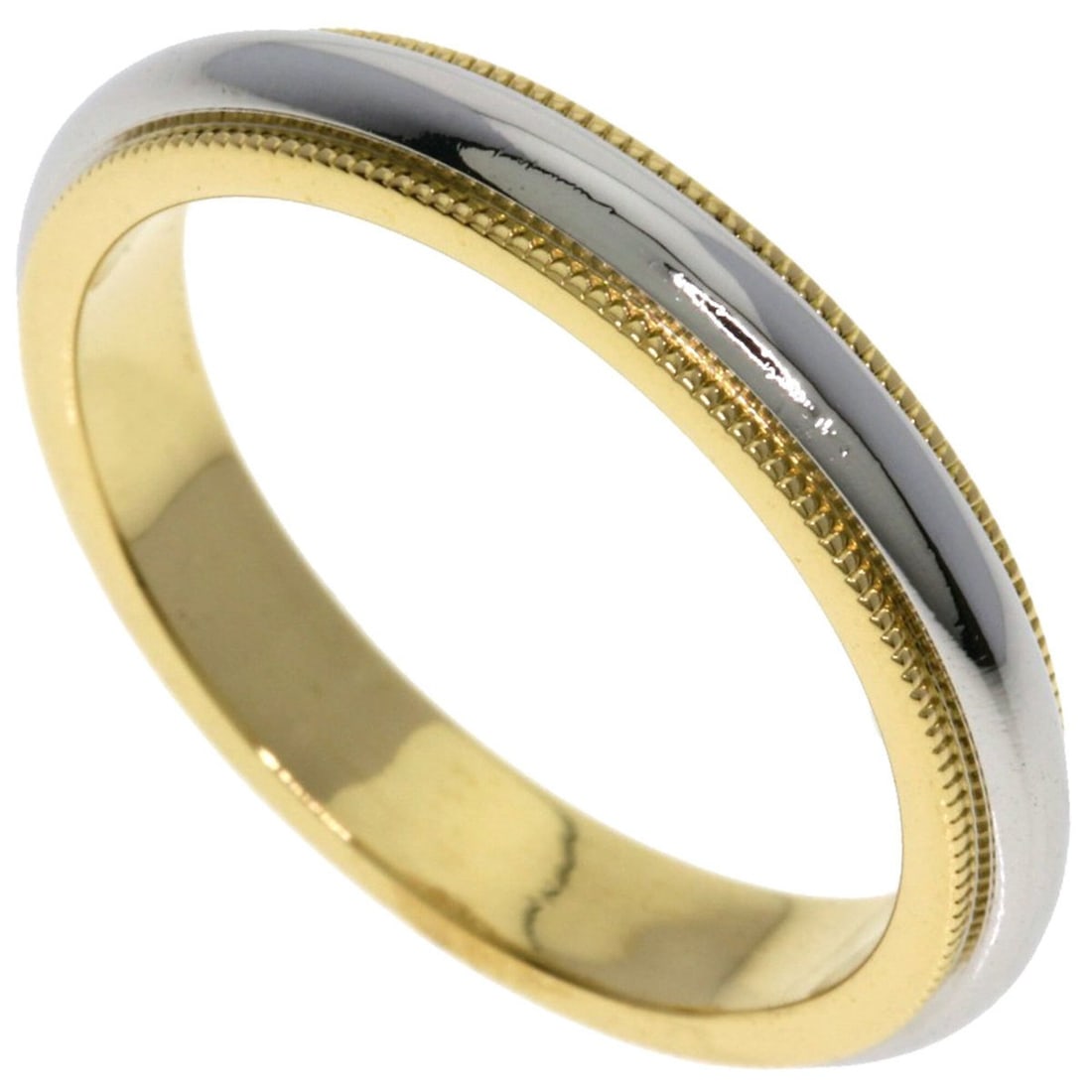Tiffany & Co. Milgrain Ring, Platinum PT950/18K Yellow Gold, Women's.: --- Catalog ---Category: SizeJP Size: 15US Size: 7.5Category: DesignType: Band ringGender: WomenMaterial: Platinum 950, Yellow gold (18K)Category: GeneralBrand: Tiffany--- Item List ---Section: Condit