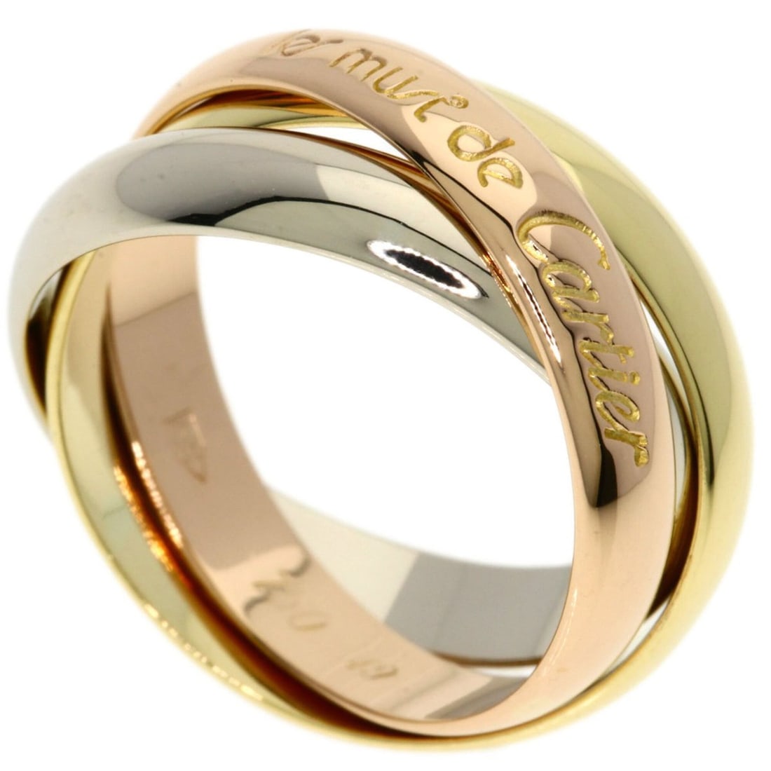 Cartier 3-color #49 ring in 18K yellow gold/18K rose white gold for women. (1 of 11)