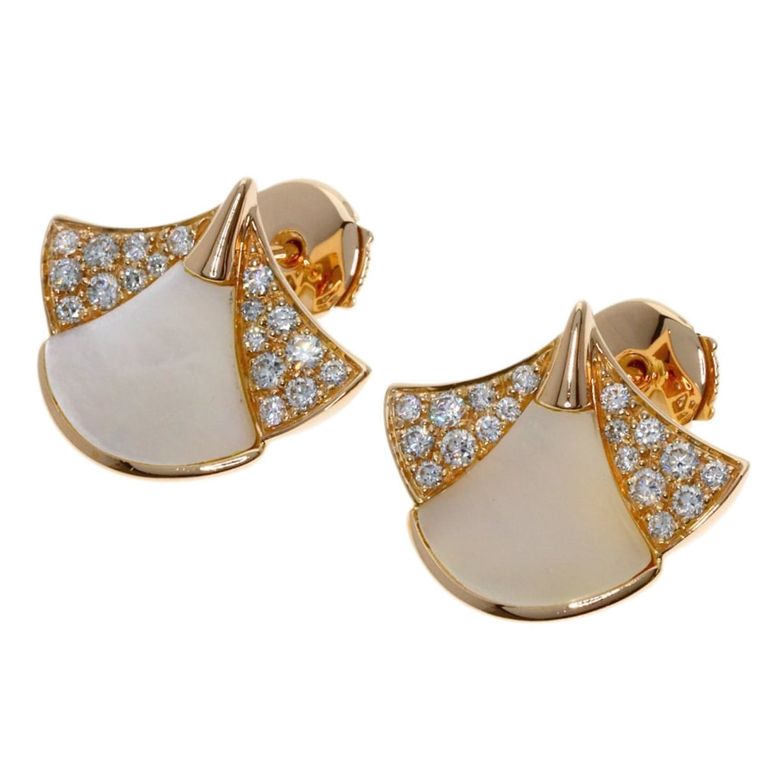 Bulgari Diva's Dream Diamond Shell Earrings, 18K Pink Gold, Women's, BVLGARI (1 of 16)