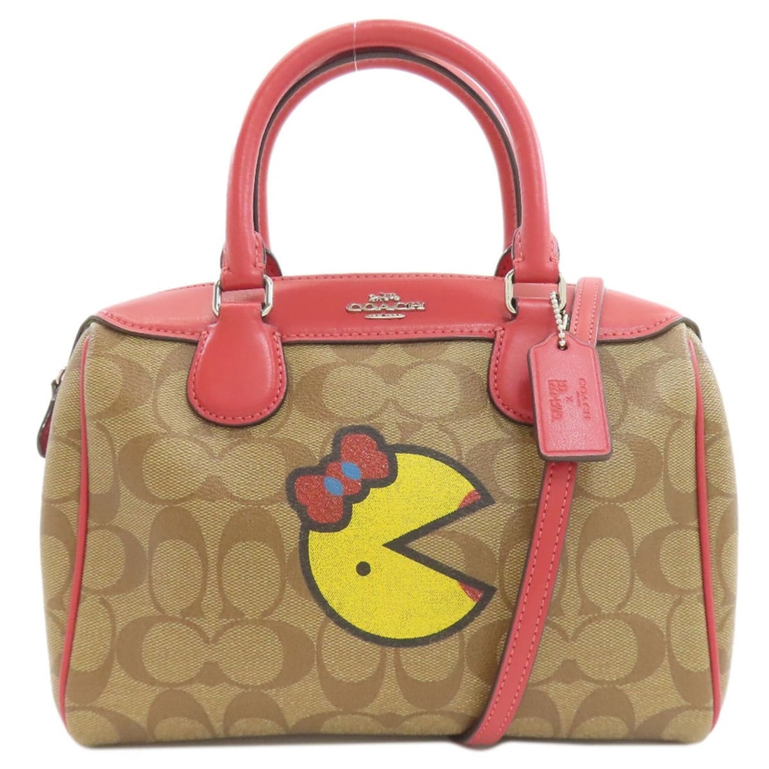 Coach F73670 Pac-Man Collaboration Signature 2-Way Handbag PVC Women's COACH: --- Catalog ---Category: SizeSize (HxWxD): 18cm x 23cm x 11cm / 7.08'' x 9.05'' x 4.33''Category: DesignType: HandbagColor: Brown, Red colorGender: WomenMaterial: PVC Category: GeneralMPN: F73670Brand
