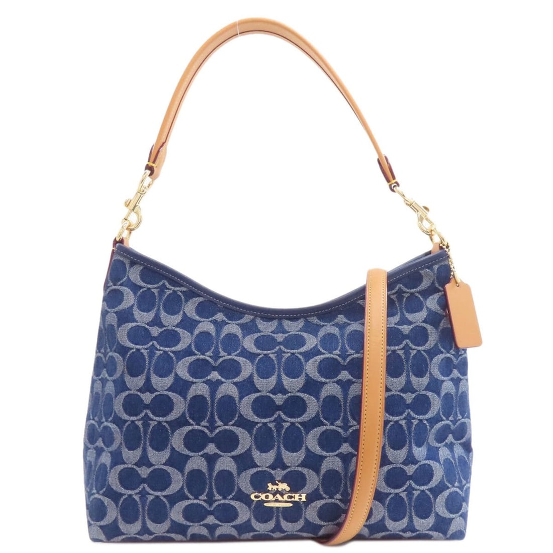 Coach CY702 Laurel Signature One-Shoulder Long Shoulder 2-Way Bag Denim Women's COACH (1 of 20)