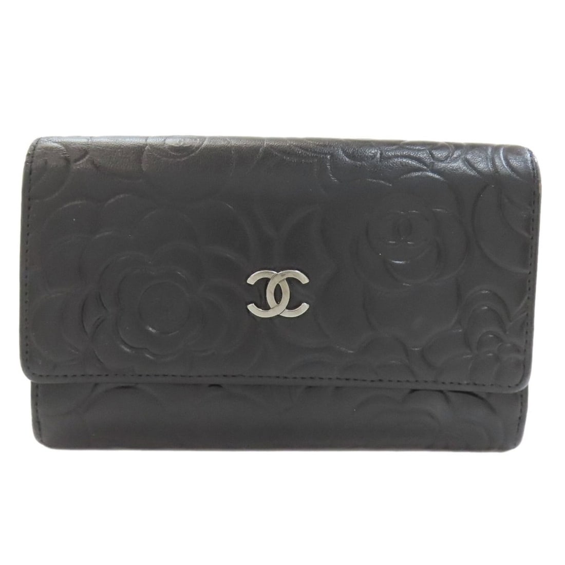 Chanel Camellia Silver Hardware Long Wallet (with coin purse) Calfskin Women's CHANEL (1 of 20)