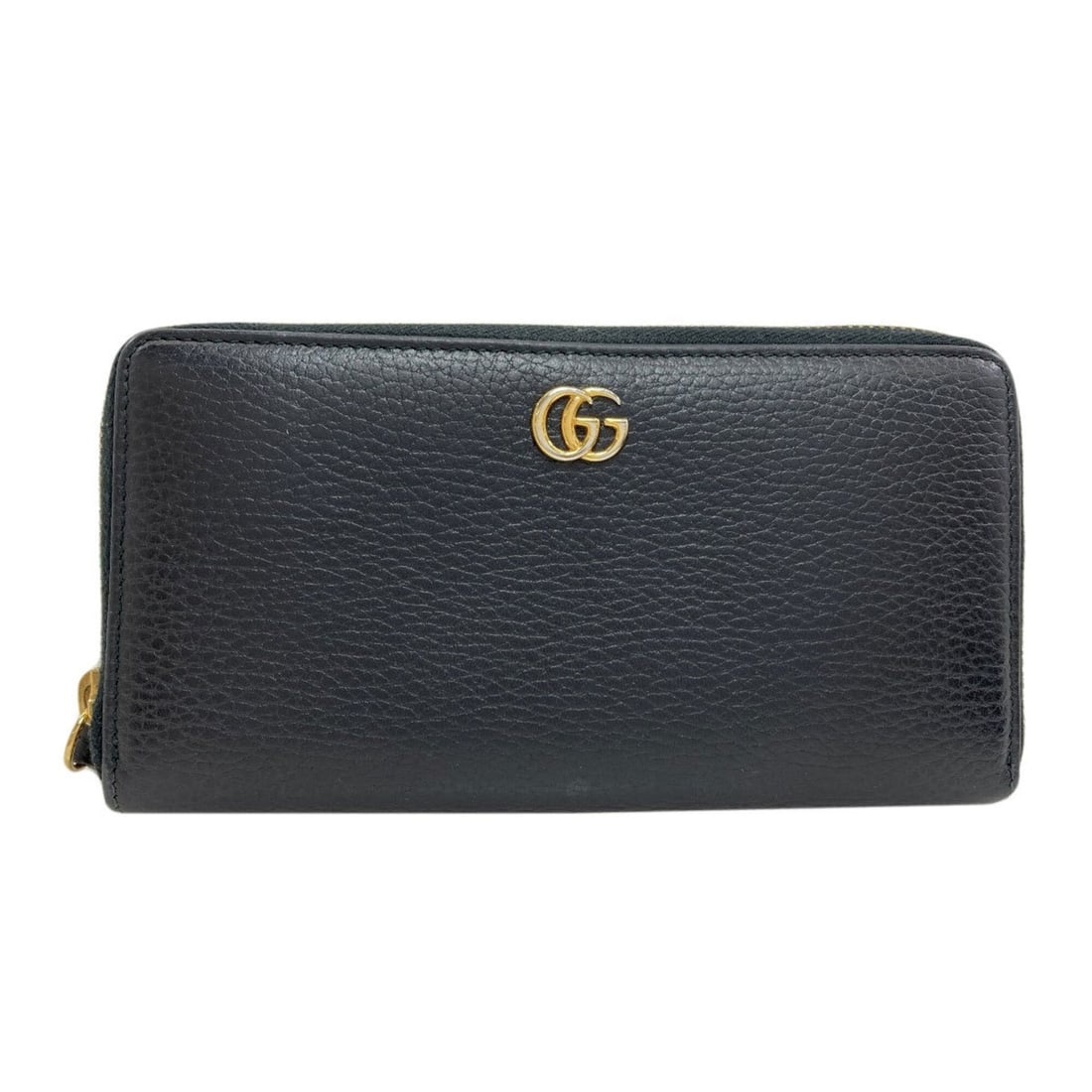 Gucci 456117 Round Zipper GG Marmont Double G Long Wallet (with coin purse) Calfskin Women's GUCCI: --- Catalog ---Category: SizeSize (HxWxD): 10cm x 19cm x 2cm / 3.93'' x 7.48'' x 0.78''Category: DesignType: Long wallet (bi-fold)Color: BlackGender: WomenMaterial: Leather Leather/Fur Type: CalfskinC