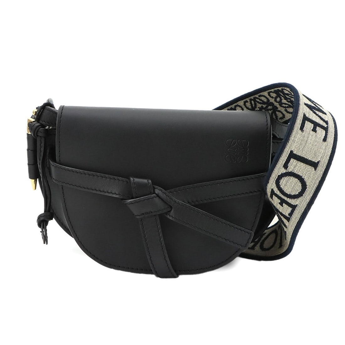 Loewe Mini Gate Dual Shoulder Handbag, Leather, Black with Gold Hardware: --- Catalog ---Category: SizeSize (HxWxD): 14cm x 20cm x 9cm / 5.51'' x 7.87'' x 3.54''Category: DesignType: Shoulder bagColor: BlackGender: WomenMaterial: Leather Category: GeneralBrand: LoeweCountry