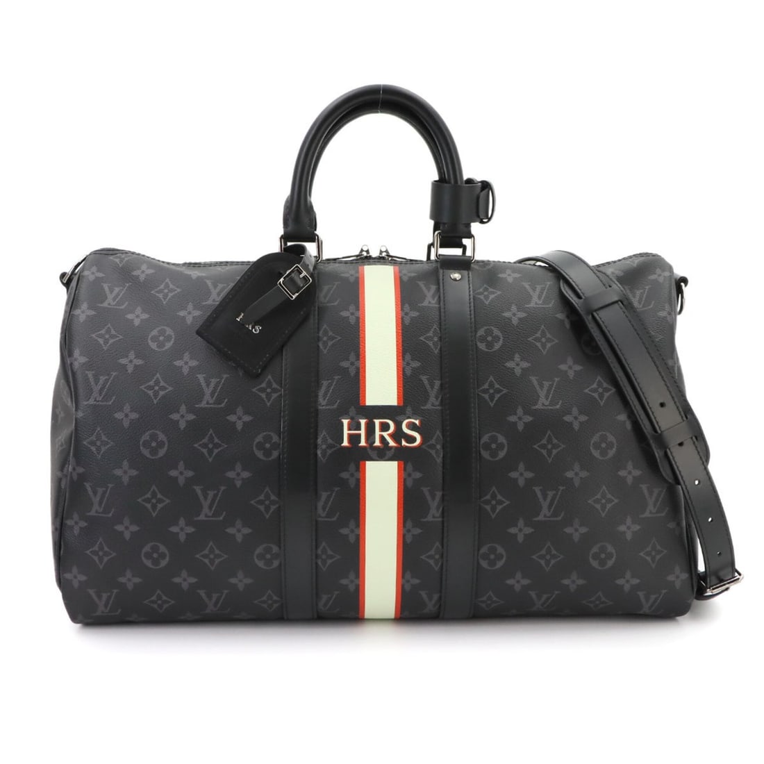 Louis Vuitton Monogram Eclipse Keepall Bandouliere 45 2-way Boston Shoulder Handbag Black M40569 (1 of 10)