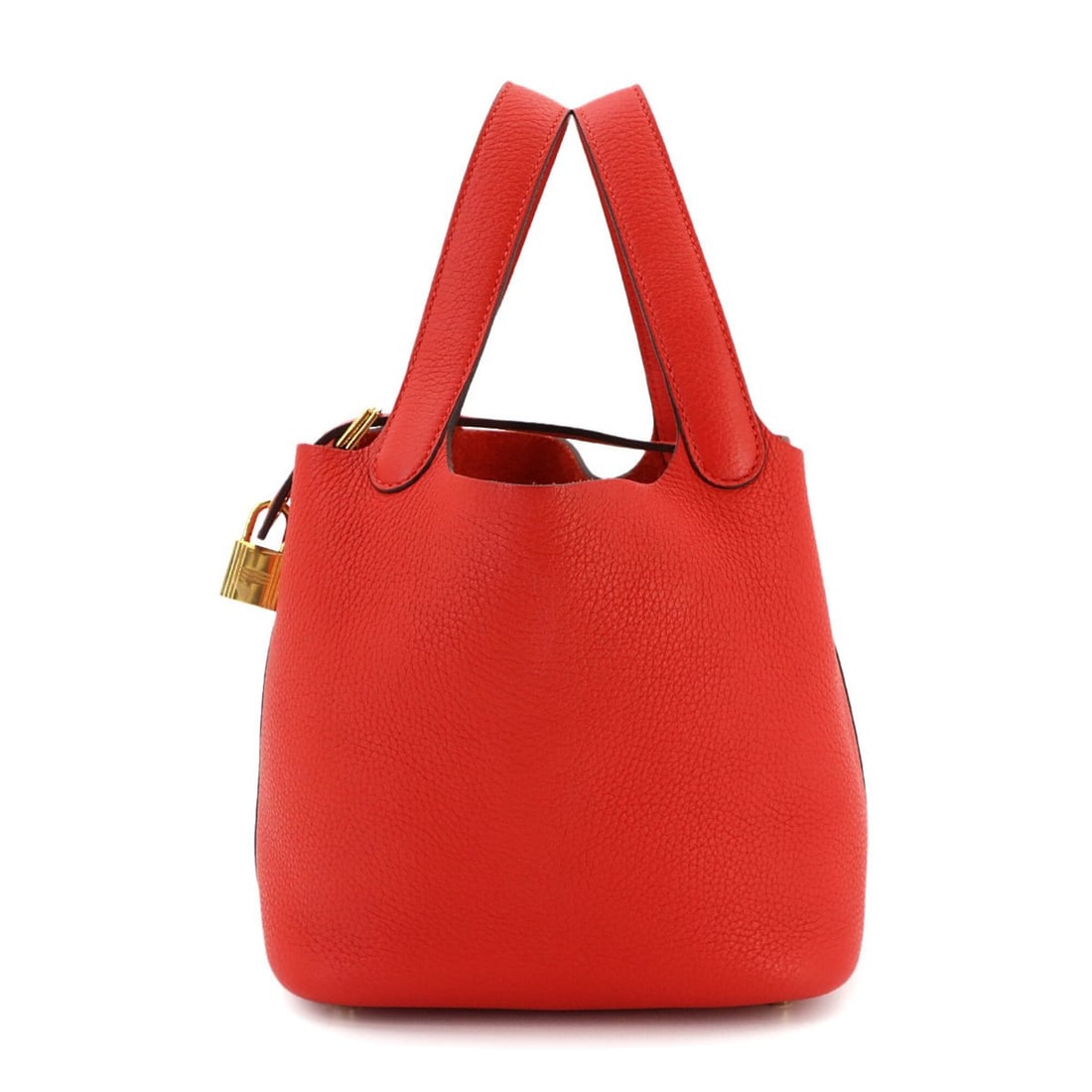 Hermes Picotin Lock 18 PM Handbag, Taurillon Clemence Leather, Rouge Tomato, A Stamp, Gold Hardware.: --- Catalog ---Category: SizeSize (HxWxD): 17.5cm x 18cm x 13.5cm / 6.88'' x 7.08'' x 5.31''Category: DesignType: HandbagColor: Red colorGender: WomenMaterial: Taurillon clemence leather Category: Gen