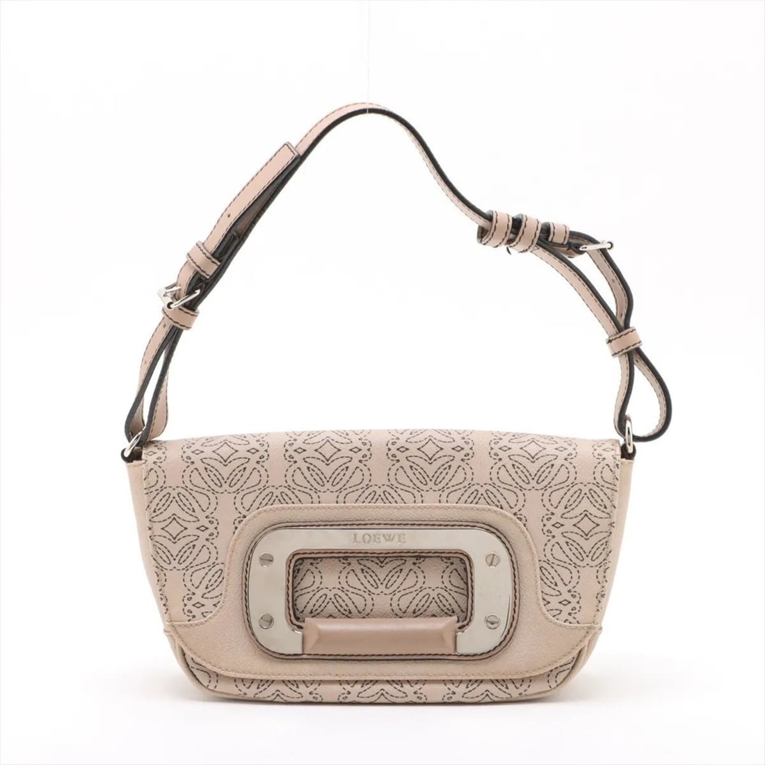 Loewe Repeat Anagram Leather Shoulder Bag, Tote Handbag - Women's Brand: --- Catalog ---Category: SizeSize (HxWxD): 14cm x 29cm x 7cm / 5.51'' x 11.41'' x 2.75''Category: DesignType: Shoulder bagColor: BeigeGender: WomenMaterial: Leather , Coated canvas Category: GeneralBr