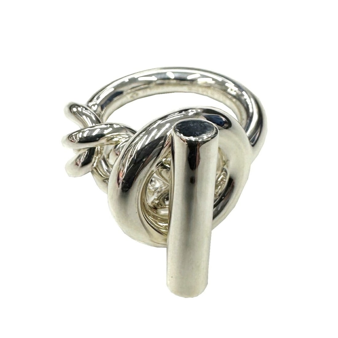 HERMES Croisette Ring 53 #53 16.3g Silver SILVER AG925 Men's Women's Chain (1 of 9)